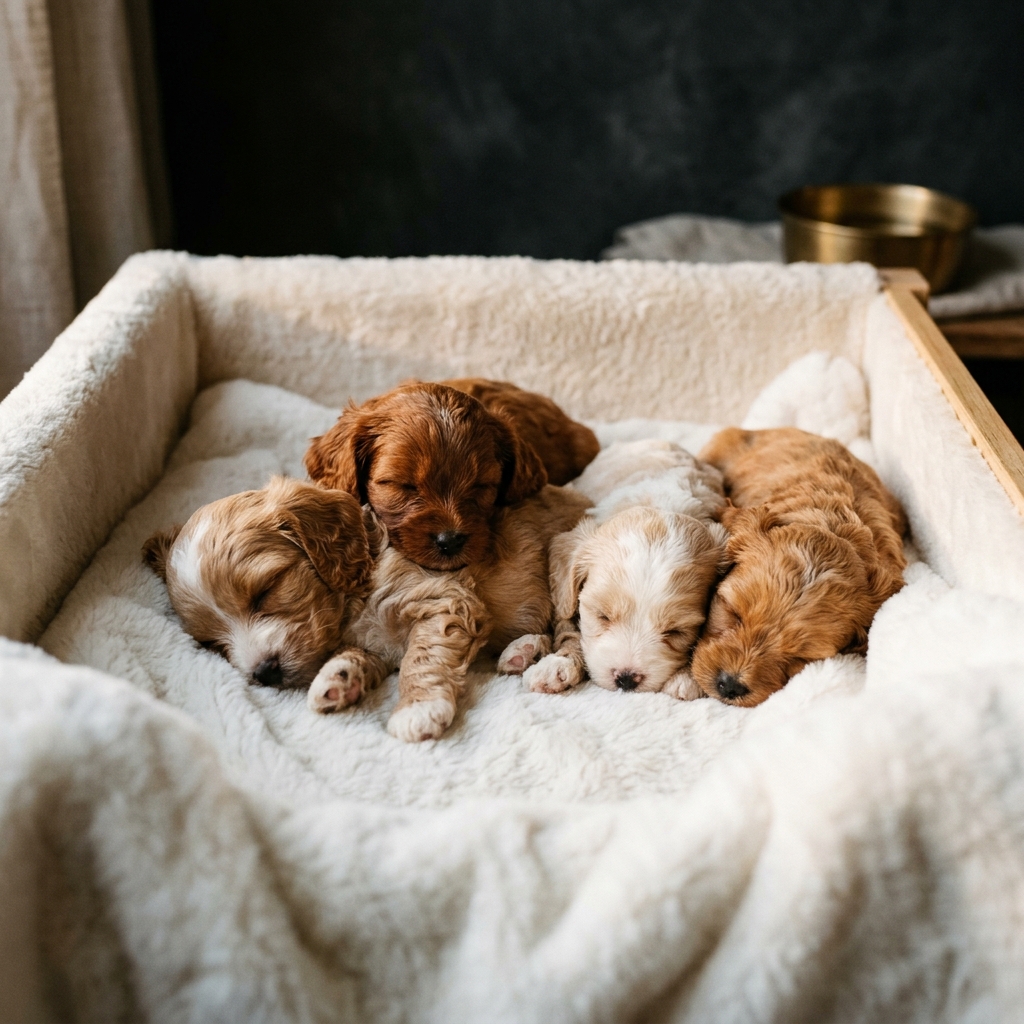 Newborn Cavapoo litter